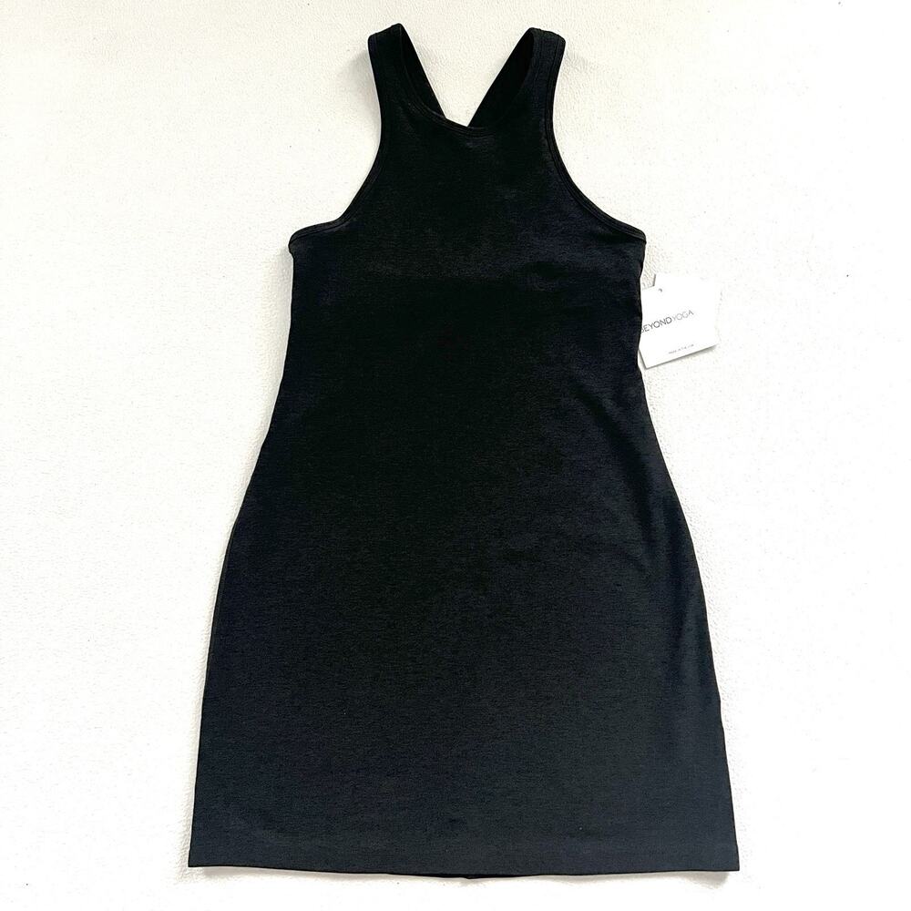 NWT Beyond Yoga Spacedye Under Lock and Key Mini Dress Darkest Night Black XS